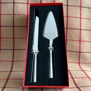 NIB Kate Spade Lenox Grace Avenue 2 Piece Cake Serving Set Silverplated